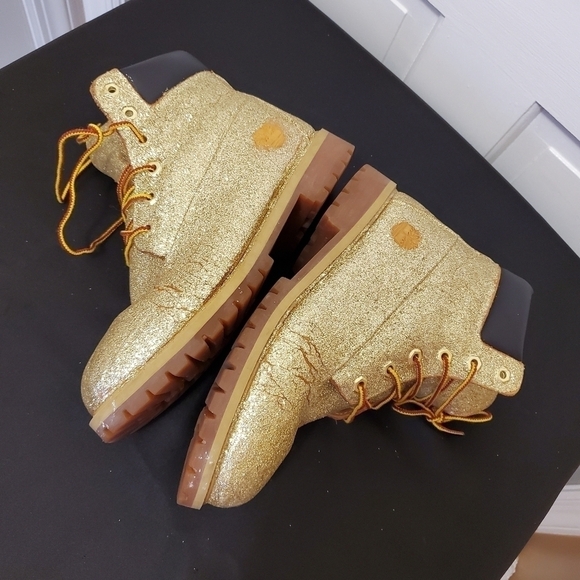 Timberland Boots Covered in Gold Glitter  … - Picture 7 of 11